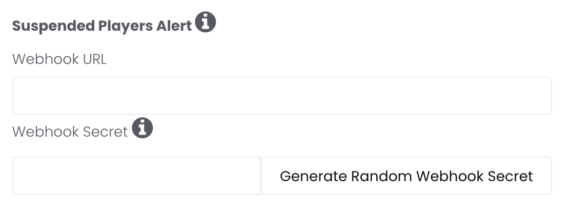 Suspended Player Webhook Input
